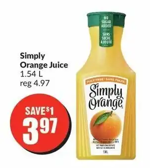 FreshCo Simply Orange Juice 1.54L offer