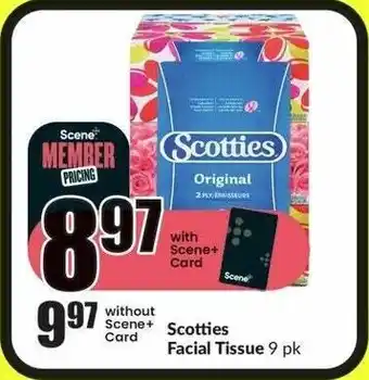 FreshCo Scotties Facial Tissue 9 pk offer