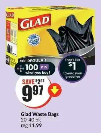 FreshCo Glad Waste Bags 20-40 pk offer