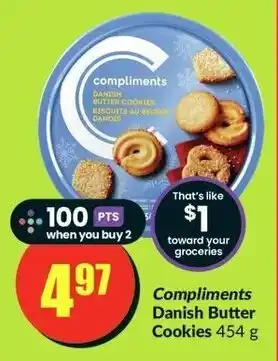 FreshCo Compliments Danish Butter Cookies 454g offer