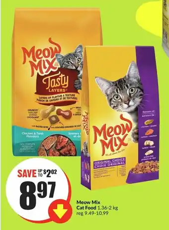 FreshCo Meow Mix Cat Food 1.36-2kg offer