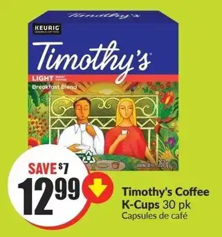 FreshCo Timothy's Coffee K-Cups 30 pk offer