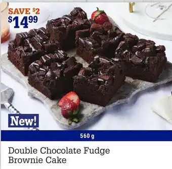 M & M Food Market Double Chocolate Fudge Brownie Cake offer