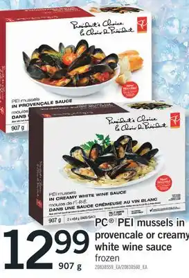 Fortinos PC PEI MUSSELS IN PROVENCALE OR CREAMY WHITE WINE SAUCE, 907 g offer