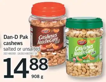Fortinos DAN-D PAK CASHEWS, 908 g offer