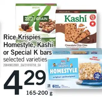 Fortinos RICE KRISPIES HOMESTYLE, KASHI OR SPECIAL K BARS, 165-200 G offer