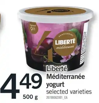 Fortinos Liberté Méditerranée yogurt, 500 g offer