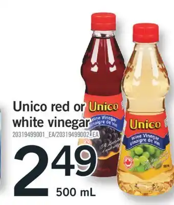 Fortinos UNICO RED OR WHITE VINEGAR, 500 mL offer