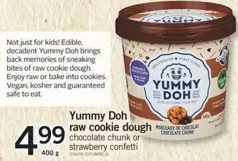 Fortinos DOH YUMMY DOH RAW COOKIE DOUGH 400 g offer