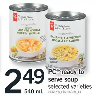 Fortinos PC READY TO SERVE SOUP, 540 mL offer