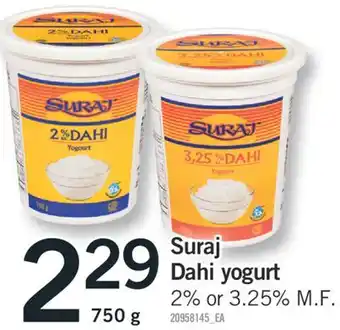 Fortinos SURAJ DAHI YOGURT, 750 g offer