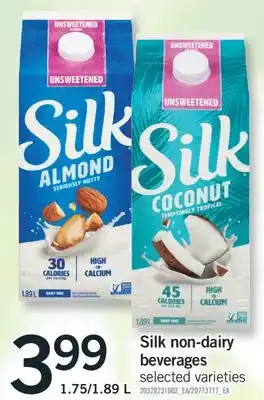 Fortinos Silk non-dairy beverages, 1.75/1.89 L offer