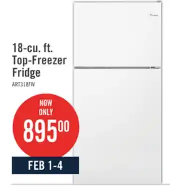The Brick Amana 18 Cu. Ft. Top-Freezer Refrigerator ART318FFDW offer