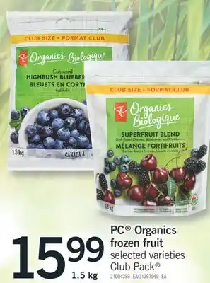 Fortinos Organics frozen fruit, 1.5 kg offer