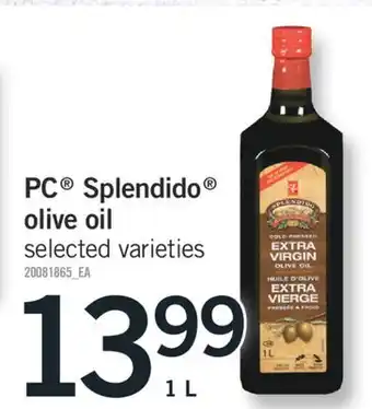 Fortinos PC Splendido olive oil, 1 L offer