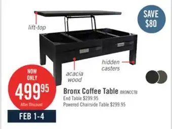 The Brick Bronx Coffee Table with Lift-Top - Dark Charcoal offer