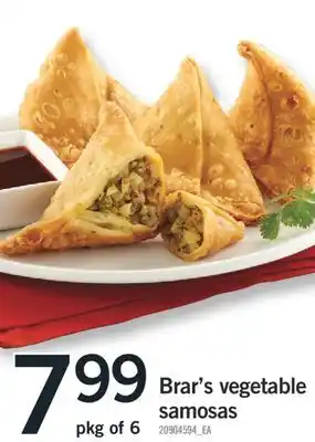 Fortinos Brar's vegetable samosas offer