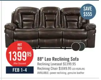 The Brick Leo Leath-Aire Fabric Reclining Sofa - Walnut offer