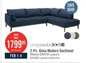 The Brick Gena 2-Piece Linen-Look Fabric Right-Facing Sectional - Midnight offer