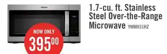 The Brick Whirlpool 1.7 Cu. Ft. Microwave Hood Combination with Electronic Touch Controls YWMH31017HZ offer