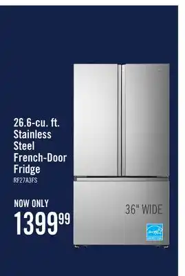 The Brick Hisense 26.6 Cu. Ft. French-Door Refrigerator - RF27A3FSE offer