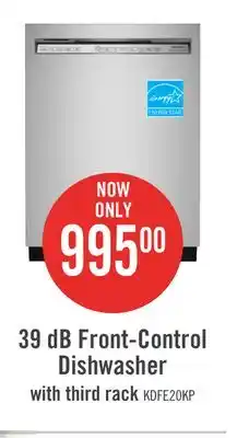 The Brick KitchenAid 39 dB Front-Control Dishwasher with Third Level Rack - KDFE204KPS offer