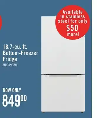 The Brick Midea 18.7 Cu. Ft. Bottom-Freezer Refrigerator - MRB19B7AWW offer