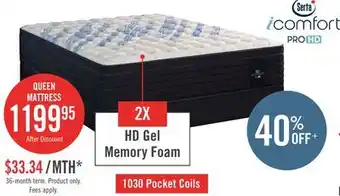 The Brick Serta iComfort Hybrid ProHD Vanguard 3.0 Eurotop Queen Mattress offer