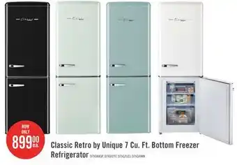 The Brick Classic Retro by Unique 7 Cu. Ft. Bottom Freezer Refrigerator - UGP-215L B AC offer