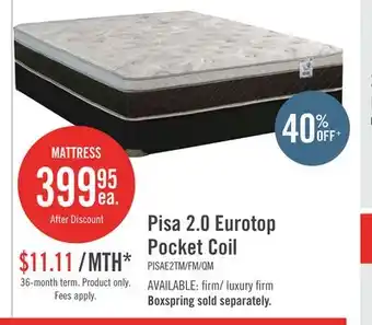 The Brick Springwall Pisa II Eurotop Twin Mattress offer
