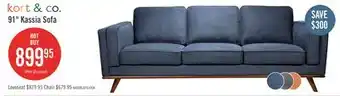 The Brick Kassia Linen-Look Sofa - Blue offer