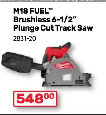 Bumper to Bumper Milwaukee M18 FUEL Brushless 6-1/2 Plunge Cut Track Saw offer