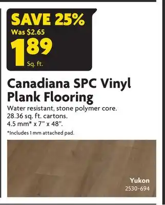 Home Hardware Canadiana SPC Vinyl Plank Flooring offer