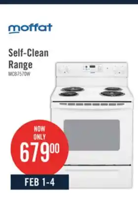 The Brick Moffat 30 Free Standing Self Clean Electric Range - MCB757DMWW offer
