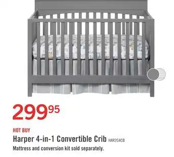 The Brick Harper 4-in-1 Convertible Crib - Dove Grey offer