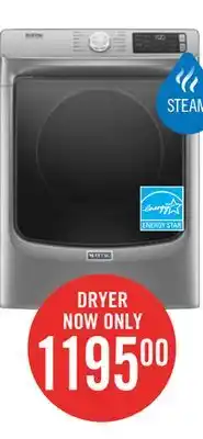 The Brick Maytag 7.3 Cu. Ft. Front-Load Electric Dryer with Extra Power and Steam YMED6630HC offer