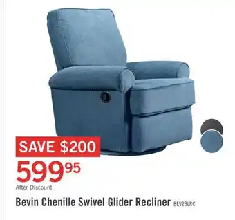 The Brick Bevin Chenille Swivel Glider Recliner - Blue offer