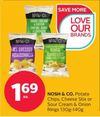 Rexall NOSH & CO. Potato Chips, Cheese Stix or Sour Cream & Onion Rings offer