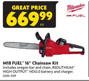 Home Hardware M18 FUEL 16 Chainsaw Kit offer