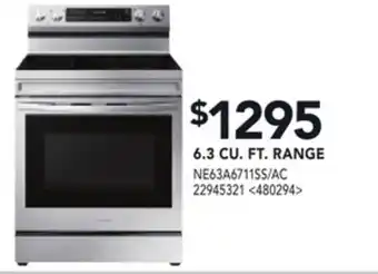 RONA SAMSUNG 6.3 CU. FT. RANGE offer