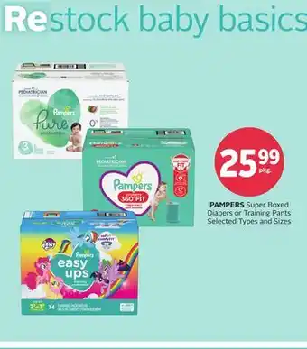 Rexall PAMPERS Super Boxed Diapers or Training Pants offer