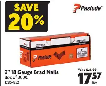 Home Hardware 2 18 Gauge Brad Nails offer