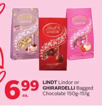 Rexall LINDT Lindor or GHIRARDELLI Bagged Chocolate offer