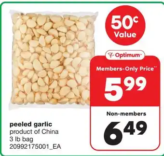 Wholesale Club PEELED GARLIC, 3 lb bag offer