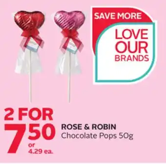 Rexall ROSE & ROBIN Chocolate Pops offer