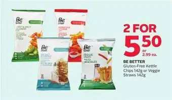 Rexall BE BETTER Gluten-Free Kettle Chips 142g or Veggie Straws 142g offer
