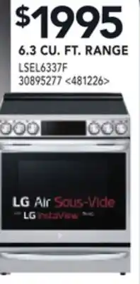 RONA LG 6.3 CU. FT. RANGE offer