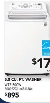 RONA LG 5.8 CU. FT. WASHER offer