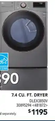 RONA LG 7.4 CU. FT. DRYER offer