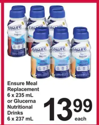 Pharmasave Ensure Meal Replacement 6 x 235 mL or Glucerna Nutritional Drinks 6 x 237 mL offer